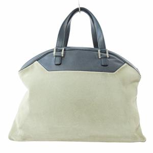 LOEWE スウェード ハンドバッグ レザー ベージュ ネイビー 1031