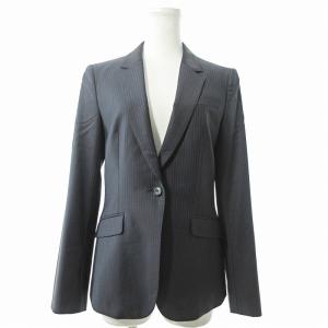 23区 セットアップ パンツ スーツ ストライプ ウール ストレッチ 38 36 紺 ネイビー 1101