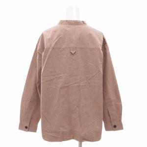 MHL. 美品 23AW NATURAL COTTON CHAMBRAY シャンブレーシャツ バンドカラー 長袖 1 S ピンク 595-3253504