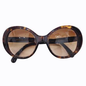 CHANEL 美品 オーバル 5238-A ココマーク ロゴ サングラス アイウェア 眼鏡 メガネ べっ甲柄 茶 ブラウン 5419 135