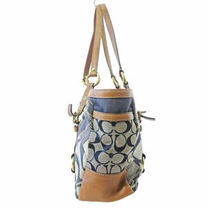 COACH 12217 シグネチャー パッチワーク トートバッグ ショルダーバッグ ジャガード デニム インディゴ 1108