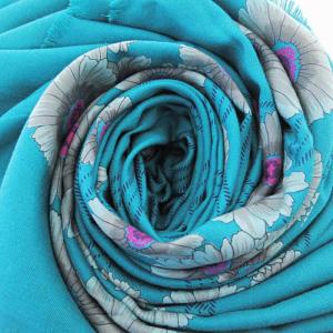 GUCCI オールド ヴィンテージ 大判 スクエア ストール 花柄 ウール シルク混 緑 1107