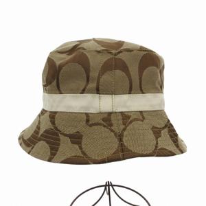 COACH シグネチャー バケットハット 帽子 M/L ベージュ