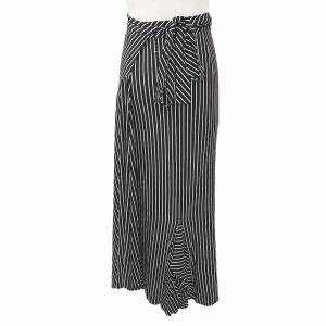 MM6 Maison Margiela タグ付 21SS ストライプ ジャージー ラップスカート フレア 変形デザイン ストレッチ有 ロング S525MA0114