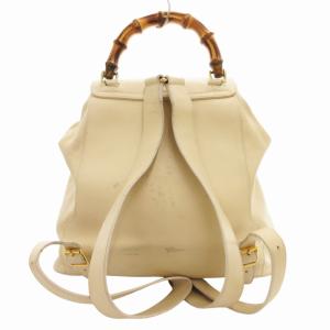GUCCI バンブー リュックサック デイパック ゴールド金具 レザー ベージュ