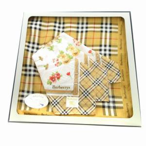 burberrys ハンカチ スカーフ 2枚セット ノバチェック 花柄 ベージュ