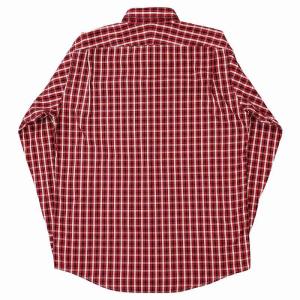 HERMES ヴィンテージ BD チェックシャツ セリエボタン ボタンダウン カジュアル 長袖 赤 レッド 42 16 1