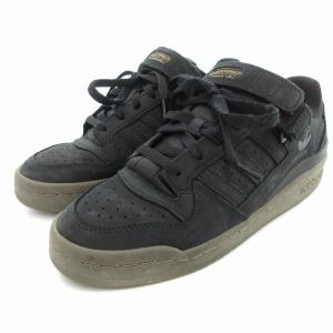 adidas 21年 FORUM LOW CORE BLACK フォーラム ロー コアブラック スニーカー シューズ スエード ロゴ US7.5