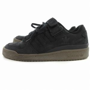adidas 21年 FORUM LOW CORE BLACK フォーラム ロー コアブラック スニーカー シューズ スエード ロゴ US7.5