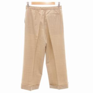 HERMES マルジェラ期 スラックス パンツ ツータック センタープレス シルク混 34 XS ベージュ