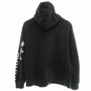 TATRAS スウェットパーカー ジップアップ スリーブロゴ プリント M 黒 ブラック