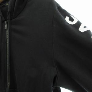 TATRAS スウェットパーカー ジップアップ スリーブロゴ プリント M 黒 ブラック