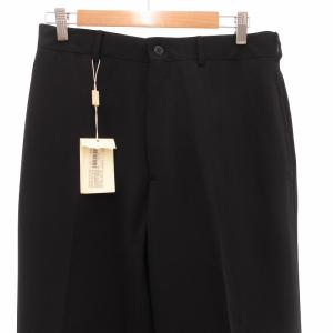 Giorgio Armani 黒タグ ウール テーパード スラックス 50 タグ付 テーパードパンツ スラックス センタープレス ロール