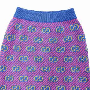 GUCCI GG柄 ジャガード スカート 574224 ピンク ブルー