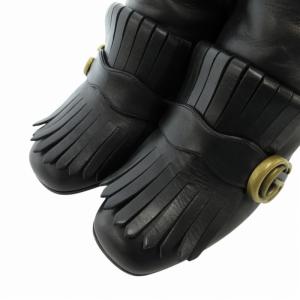 GUCCI GGマーモント レザー ショートブーツ 408210 ブラック 38