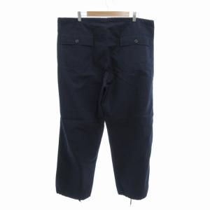 EMPORIO ARMANI ヴィンテージ ドローストリングワイドパンツ スラックス ボタンフライ 48 L 紺 ネイビー