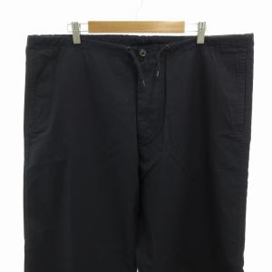 EMPORIO ARMANI ヴィンテージ ドローストリングワイドパンツ スラックス ボタンフライ 48 L 紺 ネイビー