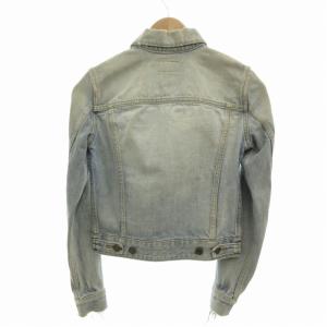 SAINT LAURENT PARIS 15SS エディ期 デニムジャケット Gジャン ヴィンテージ加工 ダメージ加工 革ラベル XS 水色 ライトインディゴ 416678