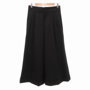 AD2008 ウールギャバジン ワイドスラックス XS ブラック
