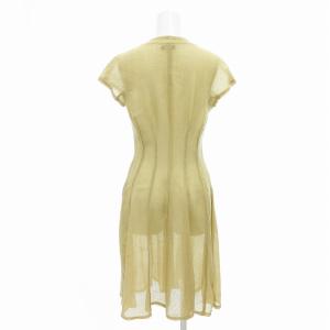 GIORGIO ARMANI シャツ ワンピース ショートスリーブ シアー シースルー 半袖 ひざ丈 ベージュ