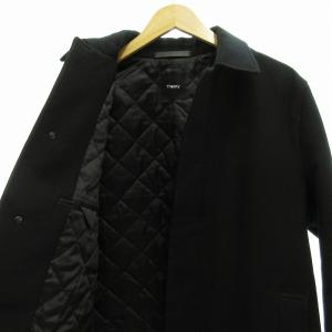 Theory  Double Flannel Din ステンカラーコート 中綿 比翼ボタン M 黒 ブラック
