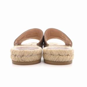 GUCCI 573028 GGマーモット エスパドリーユサンダル 37 ピンクベージュ