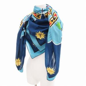 HERMES ヴィンテージ カレ140 スカーフ ブルー