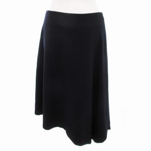 ADORE アシンメトリースカート フレア ウール ひざ丈 36 S 紺 ネイビー 531-5220809
