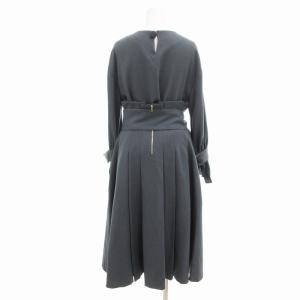 ADORE ウールアムンゼン ブラウス フレアスカート セットアップ シャツ フレア 長袖 ロング 36 S 38 M 青 ブルー 531-7210107