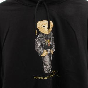 POLO RALPH LAUREN パーカー フーディー スウェット ポロベア プリント 長袖 国内正規 L 黒 ブラック