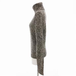 Theory ニット セーター ミックス 混紡 タートルネック 長袖 2 M ダークグレー系 白 ホワイト