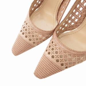 Christian Dior カナージュ Rose des Vents パンプス 35.5 ピンクベージュ