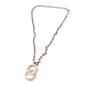 CELINE ダブルサークルネックレス ペンダント アクセサリー ロゴ スターリング シルバーカラー