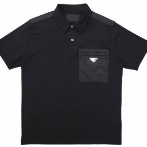 PRADA 2022年 Re-Nylonディテール付 ストレッチコットン ポロシャツ
