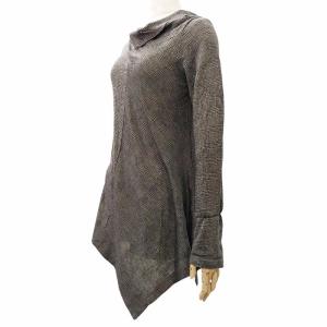 Y's ヨウジヤマモト 12SS YB-T16-968 アシンメトリーチェックニット 変形 ハウンドトゥース 2 グレー