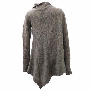 Y's ヨウジヤマモト 12SS YB-T16-968 アシンメトリーチェックニット 変形 ハウンドトゥース 2 グレー