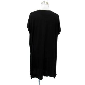 Vivienne Westwood RED LABEL カットソー 半袖 ドルマンスリーブ ドレープネック 無地 ロング丈 オーバーサイズ 2 黒 ブラック 357-01-58015