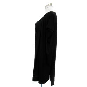 Vivienne Westwood RED LABEL カットソー 半袖 ドルマンスリーブ ドレープネック 無地 ロング丈 オーバーサイズ 2 黒 ブラック 357-01-58015