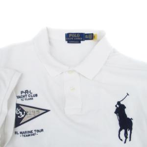 POLO RALPH LAUREN ポロシャツ ポロカラー 半袖 ビッグポニー ワッペン XXL 大きいサイズ オフホワイト 紺 ネイビー