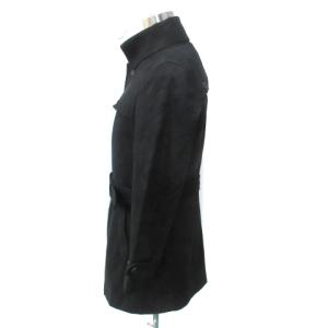 TORNADO MART トレンチコート スプリングコート ロング丈 スエード調 ライナー付き LL 黒 ブラック /FF8 GY12
