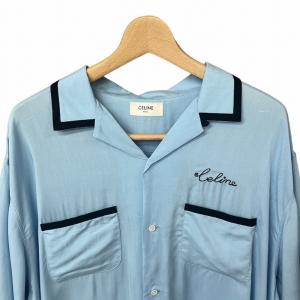 CELINE 21SS Loose Bowling Shirt In Viscose ロゴ刺繍