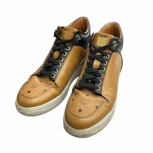 MCM スニーカー ハイカット レザー ロゴ 茶 ブラウン 41 AL