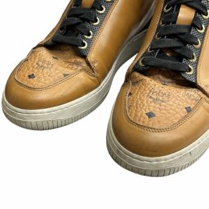 MCM スニーカー ハイカット レザー ロゴ 茶 ブラウン 41 AL