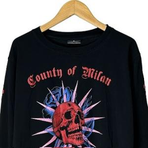 Marcelo Burlon スカルロングTシャツ 黒 ブラック AL