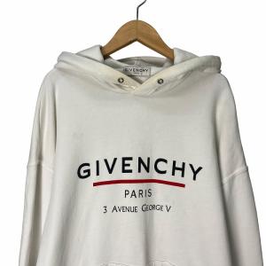 GIVENCHY ロゴ プリント オーバーサイズ フーディー プルオーバー パーカー S 白 ホワイト BMJ05430AF