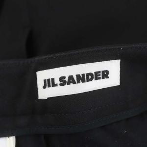 JIL SANDER ナイロンシルク 裾フリルパンツ タック クロップド 30 黒 ブラック /HS OS