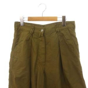 DRIES VAN NOTEN コットンリネンタックパンツ リネン混 34 カーキ