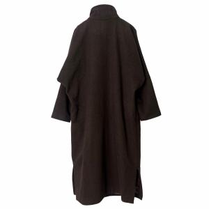 Basisbroek スタンドカラー ウール コート  ロング丈 1 茶 ブラウン ST