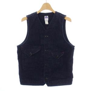 BEAMS+ Cruzer Vest デニムベスト Vネック S インディゴ /KH