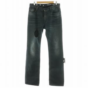 デニムパンツ ジーンズ ダメージ加工 32 L 黒 ブラック OMYA107R21DEN001 GY18